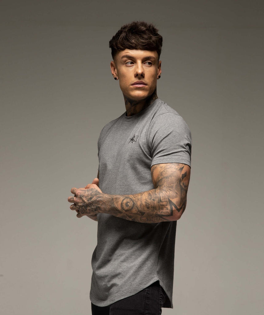 Rated Curved Hem T-Shirt (Grey) - Machine Fitness